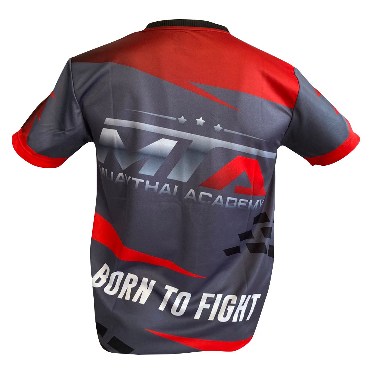 MTA Muay Thai T-shirt Born to fight 2 Grey Red - SUPER EXPORT SHOP