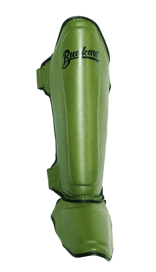 Buakaw Shinguards Green (Semi PU)