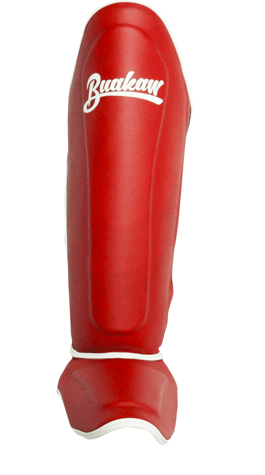 Buakaw Shinguards Red (Semi PU)