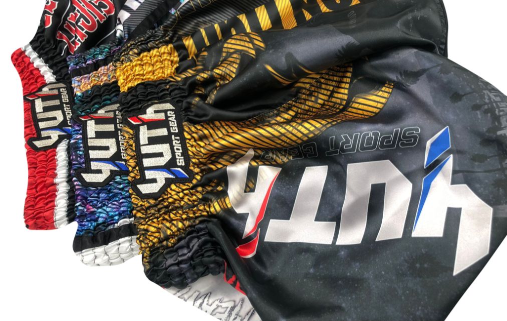Yuth Sport Gear Muay Thai Shorts Lion Fight Black Yellow Yuth Sport Gear