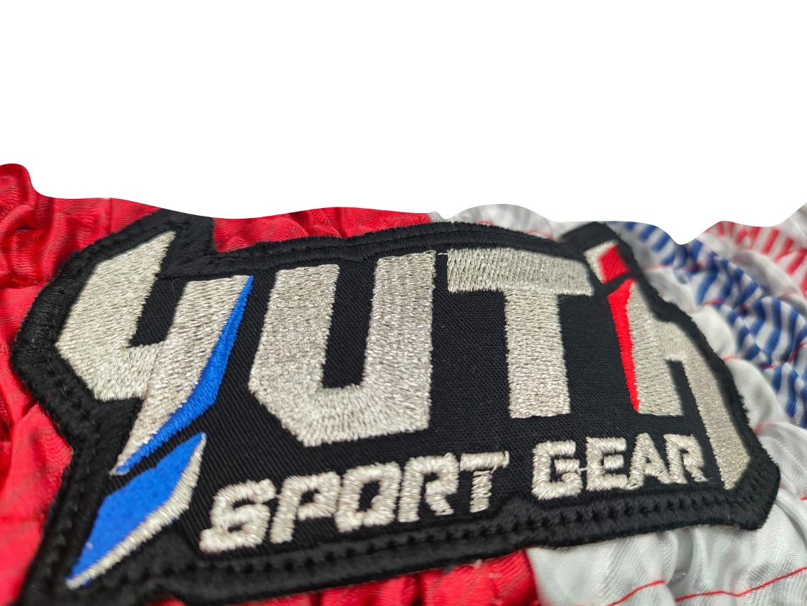 Yuth Sport Gear Muay Thai Shorts Lion Fight White Red - SUPER EXPORT SHOP
