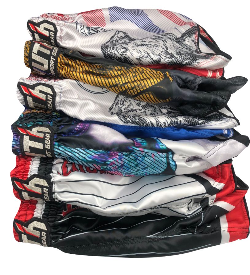 Yuth Sport Gear Muay Thai Shorts Lion Fight White Red - SUPER EXPORT SHOP